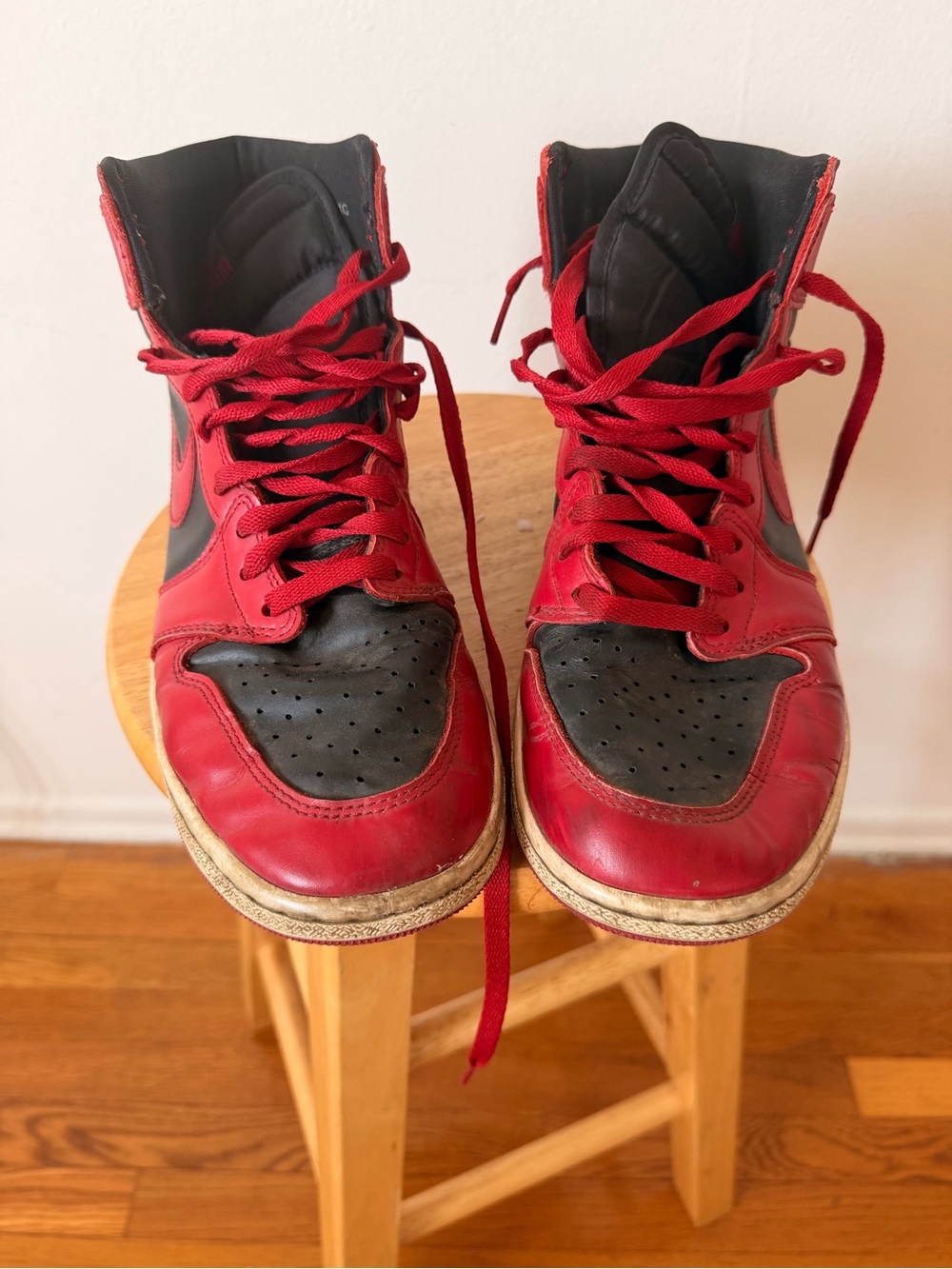 Men's High-Top Sneakers - Red and Black